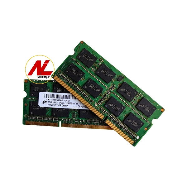 رم لپ تاپ 8 گیگابایت DDR3L باس 12800 برند میکرون مدل 1G6E1