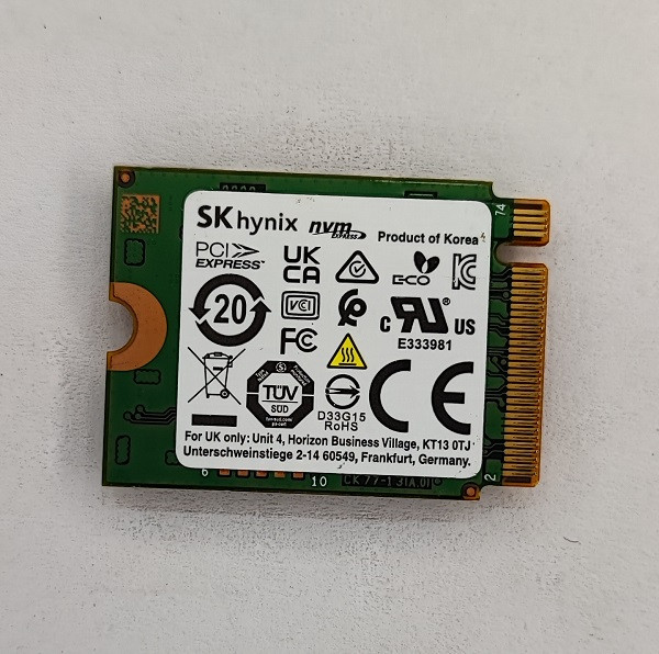 حافظه اس اس دی m2 سایز 2230 ظرفیت 512 گیگابایت برند اس کی هاینیکس مدل BC711 NVME