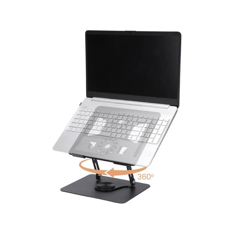 پایه لپتاپ آلومینیومی با فن دوگانه برند کریشو مدل YL-906، قابلیت چرخش ۳۶۰ درجه، ارگونومیک تاشو و قابل تنظیم ، مخصوص نوتبوک، مکبوک، لپتاپ