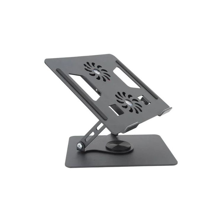 پایه لپتاپ آلومینیومی با فن دوگانه برند کریشو مدل YL-906، قابلیت چرخش ۳۶۰ درجه، ارگونومیک تاشو و قابل تنظیم ، مخصوص نوتبوک، مکبوک، لپتاپ