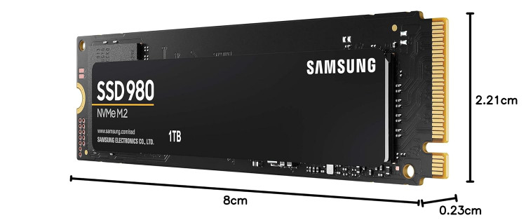 حافظه اس اس دی m2 سایز 2280 ظرفیت یک ترا بایت برند سامسونگ مدل SSD 980 NVME