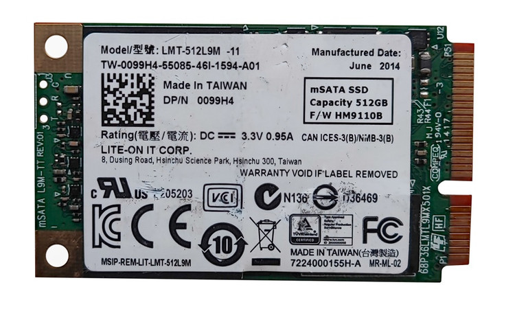 حافظه اس اس دی Msata ظرفیت 512 گیگابایت برند توشیبا مدل LMT-512L9M