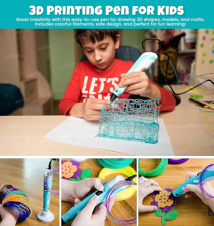 قلم سه بعدی دارای نمایشگر همراه فیلامنت برند 3DPEN مدل NP100
